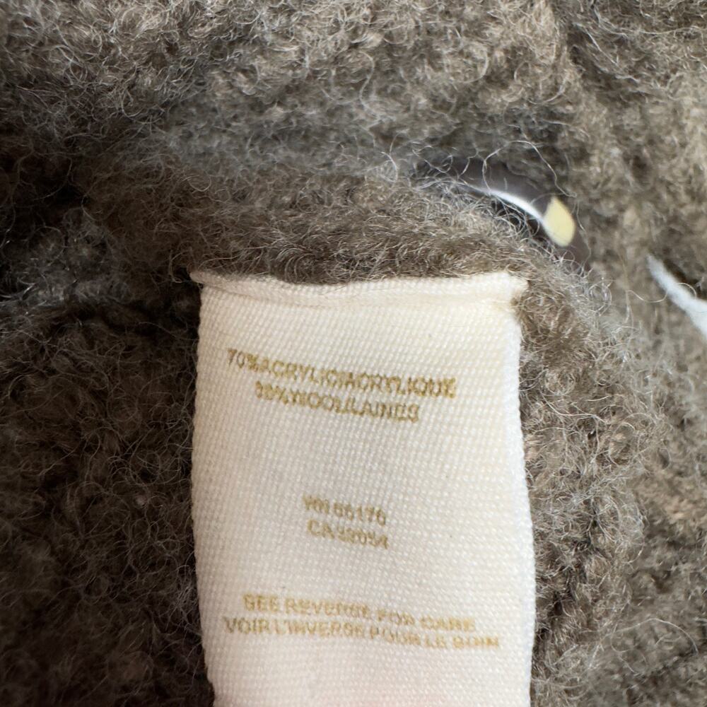 Free People Brown Bubble Sleeve Wool Blend Cardigan Sweater Women's Size S - Picture 5 of 7